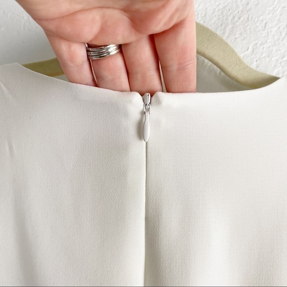 Cinq A Sept Bia Ivory Short Sleeve Crew Neck Tie Mini Dress Size 2 White - Picture 7 of 7